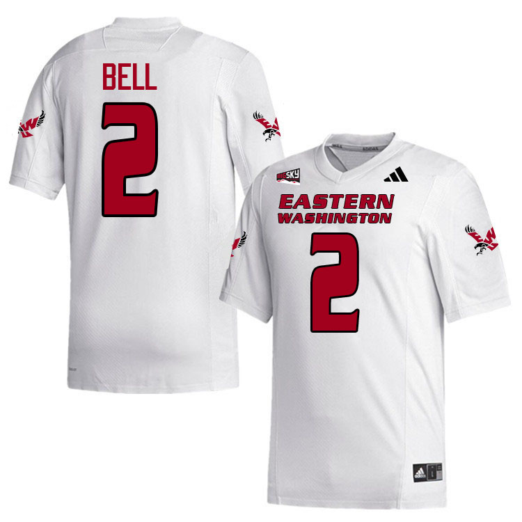 Eastern Washington Eagles #2 Nate Bell College Football Jerseys,Uniforms Stitched-White
